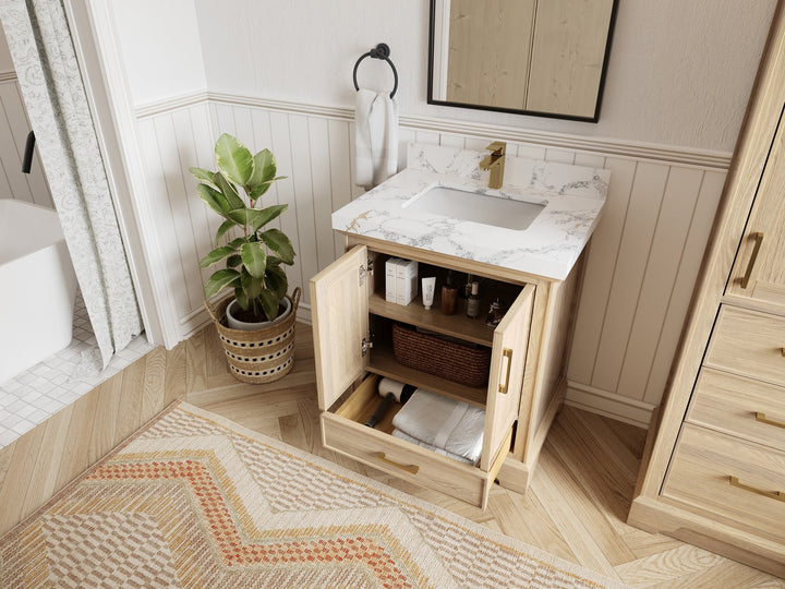 Charlotte White Oak 30 in. W x 22 in. D Single Sink Bathroom Vanity - photo 3