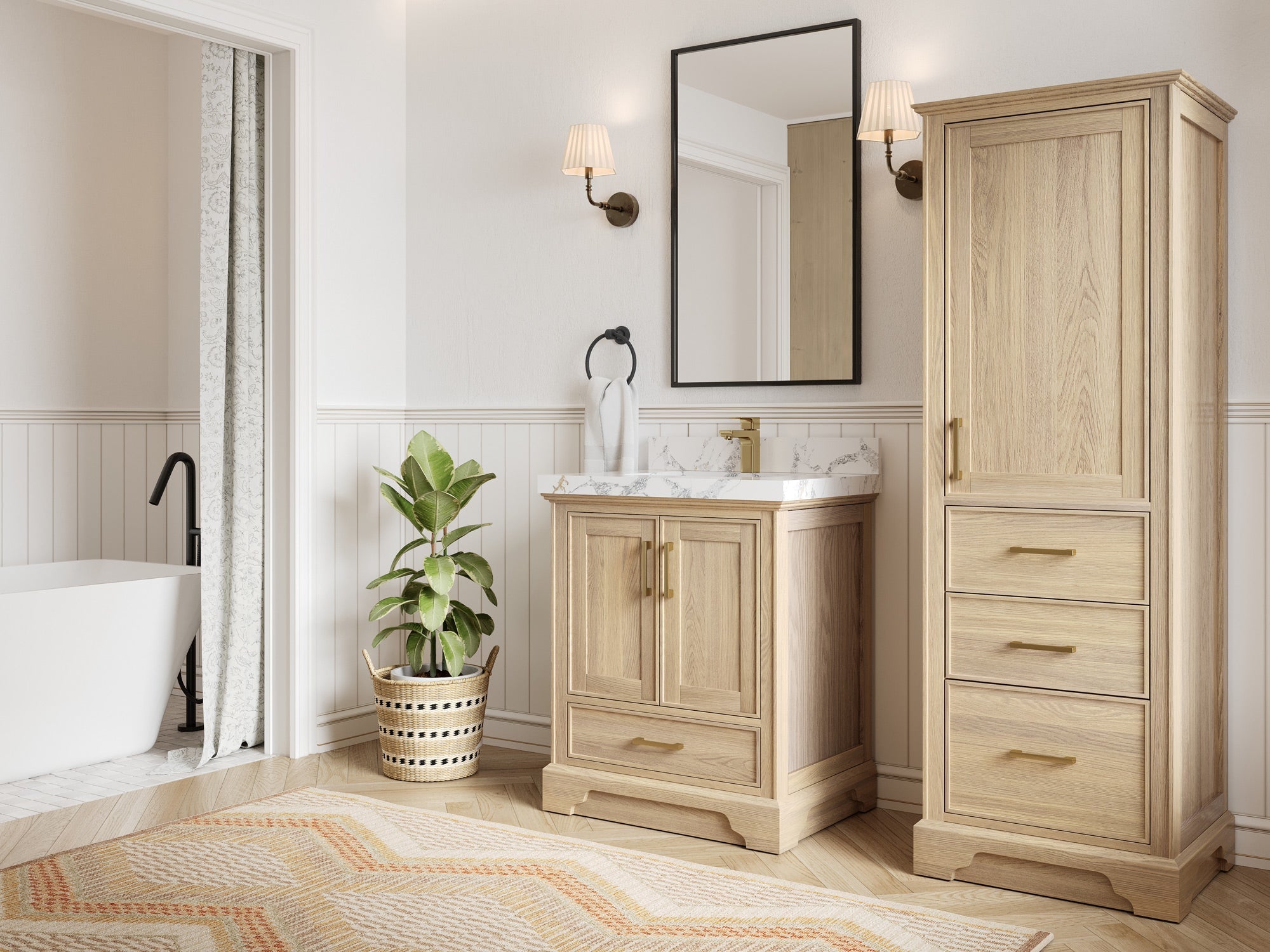 Charlotte White Oak 30 in. W x 22 in. D Single Sink Bathroom Vanity