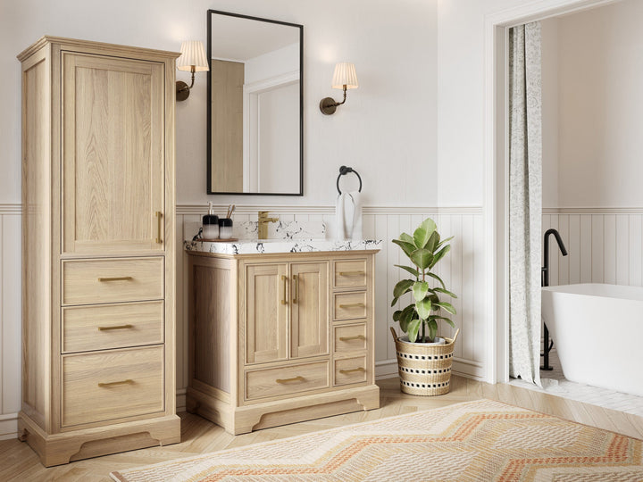 Charlotte White Oak 36 in. W x 22 in. D Center Sink Bathroom Vanity - photo 2