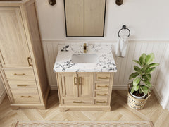Charlotte White Oak 36 in. W x 22 in. D Center Sink Bathroom Vanity - photo 6