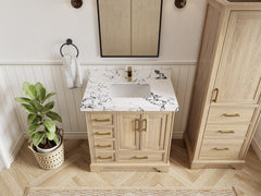 Charlotte White Oak 36 in. W x 22 in. D Center Sink Bathroom Vanity - photo 5