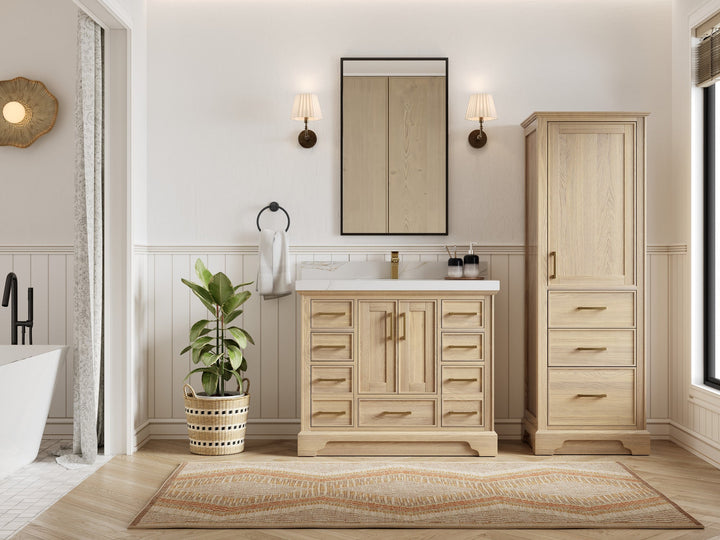 Charlotte White Oak 42 in. W x 22 in. D Single Sink Bathroom Vanity - photo 4