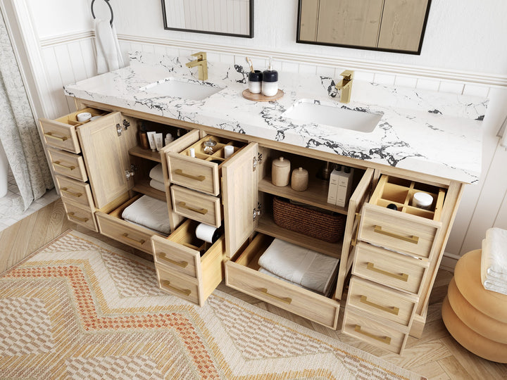 Charlotte White Oak 84 in. W x 22 in. D Double Sink Bathroom Vanity - photo 3