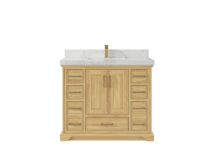 Charlotte 42 in. W x 22 in. D Single Sink Bathroom Teak Wood Vanity - photo 8