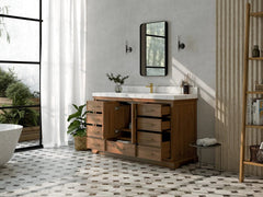 Charlotte 60 in. W x 22 in. D Single Sink Bathroom Teak Wood Vanity - photo 3