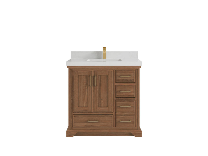 Charlotte Teak 36 in. W x 22 in. D Center Sink Bathroom Teak Wood Bathroom Vanity - photo 9
