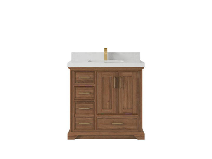 Charlotte Teak Wood 36 in. W x 22 in. D Center Sink Bathroom Vanity - photo 8