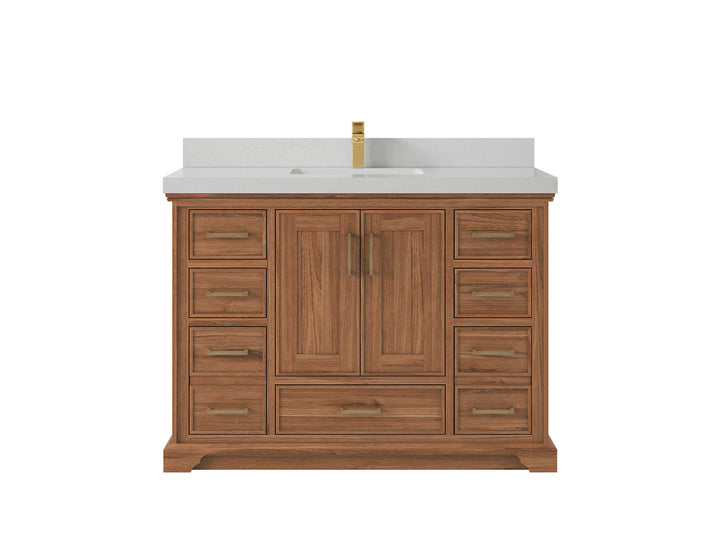 Charlotte 48 in. W x 22 in. D Single Sink Bathroom Teak Wood Vanity - photo 8