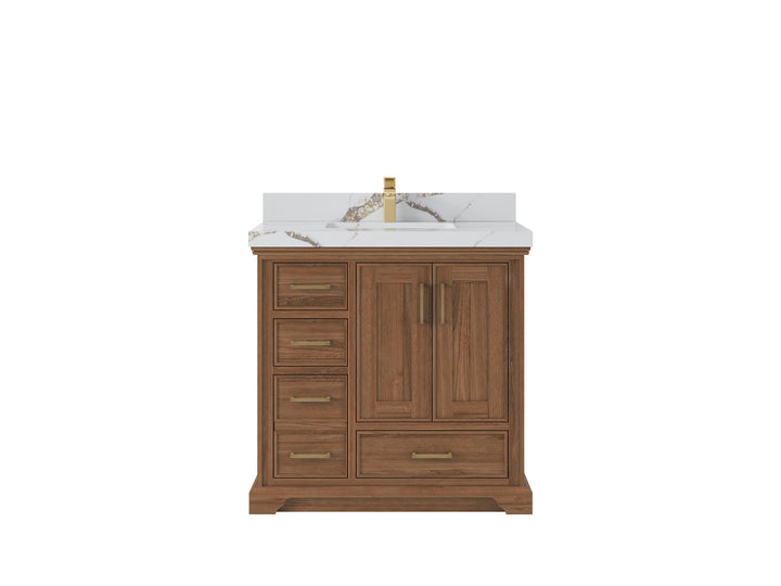 Charlotte Teak Wood 36 in. W x 22 in. D Center Sink Bathroom Vanity - photo 10