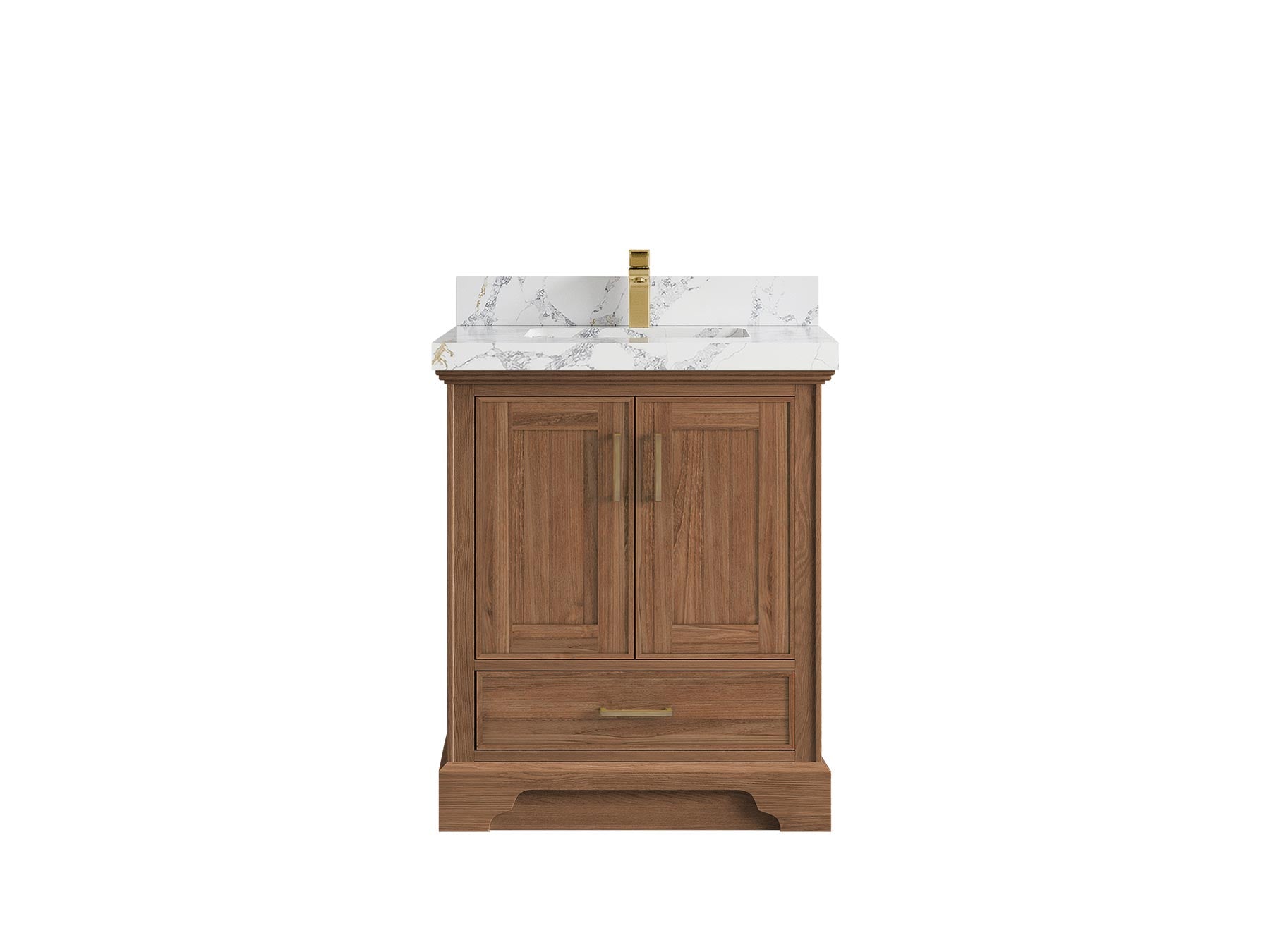 Charlotte Teak Wood 30 in. W x 22 in. D Single Sink Bathroom Vanity