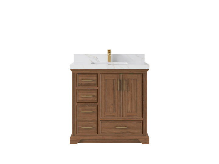 Charlotte Teak Wood 36 in. W x 22 in. D Center Sink Bathroom Vanity - photo 13