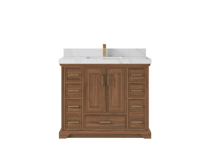 Charlotte 42 in. W x 22 in. D Single Sink Bathroom Teak Wood Vanity - photo 14