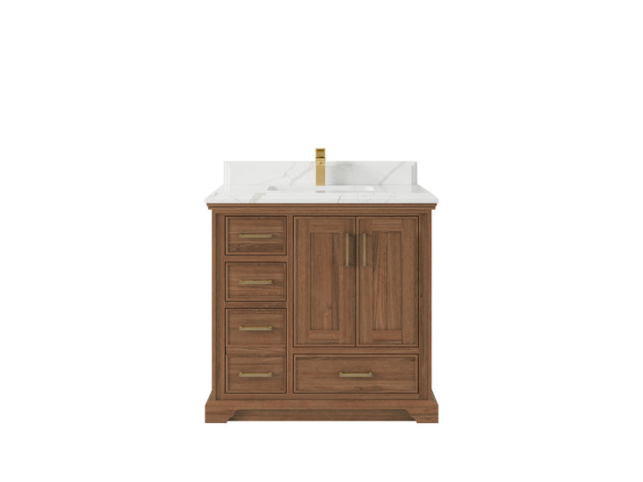 Charlotte Teak Wood 36 in. W x 22 in. D Center Sink Bathroom Vanity - photo 14