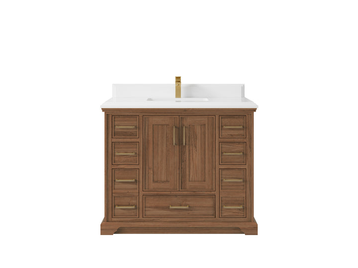 Charlotte 42 in. W x 22 in. D Single Sink Bathroom Teak Wood Vanity - photo 15