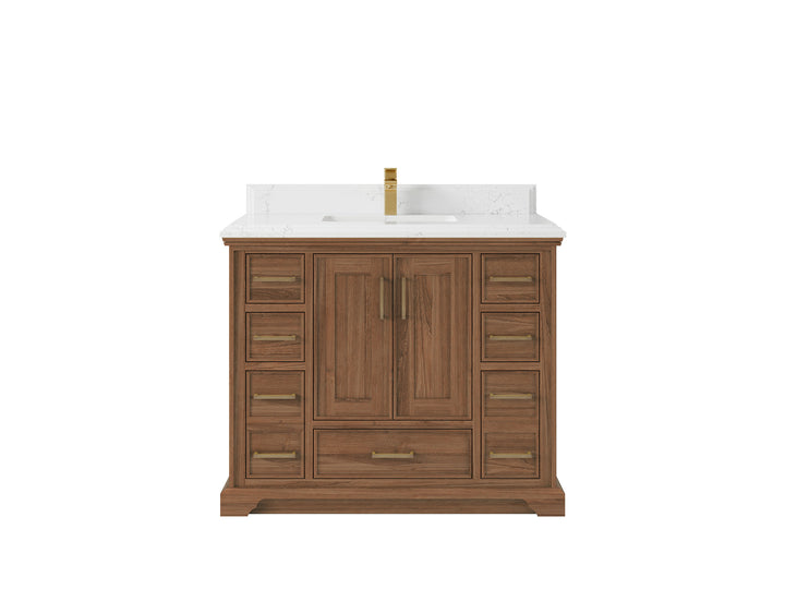 Charlotte 42 in. W x 22 in. D Single Sink Bathroom Teak Wood Vanity - photo 16