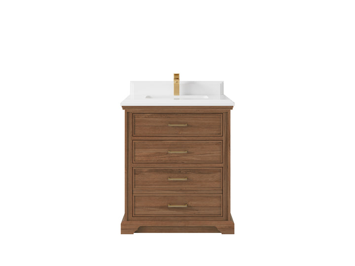 Charlotte 30 in. W x 22 in. D Single Sink Bathroom Teak Wood Vanity - photo 12