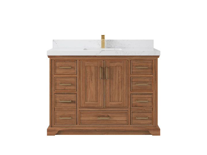 Charlotte 48 in. W x 22 in. D Single Sink Bathroom Teak Wood Vanity - photo 12