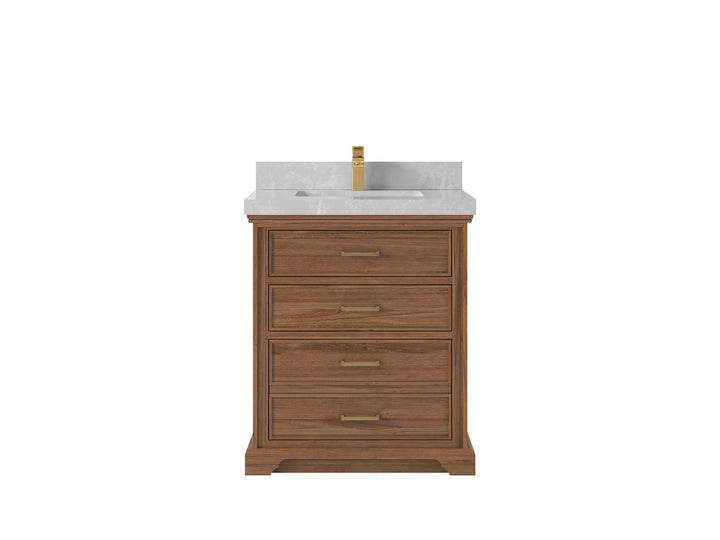 Charlotte 30 in. W x 22 in. D Single Sink Bathroom Teak Wood Vanity - photo 14