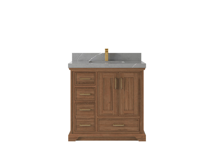 Charlotte Teak Wood 36 in. W x 22 in. D Center Sink Bathroom Vanity - photo 19