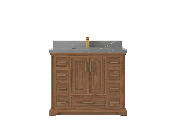 Charlotte 42 in. W x 22 in. D Single Sink Bathroom Teak Wood Vanity - photo 20
