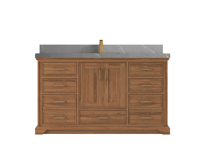 Charlotte 60 in. W x 22 in. D Single Sink Bathroom Teak Wood Vanity - photo 20