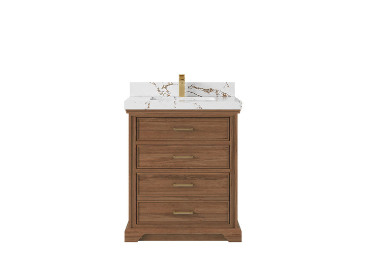 Charlotte 30 in. W x 22 in. D Single Sink Bathroom Teak Wood Vanity - photo 20