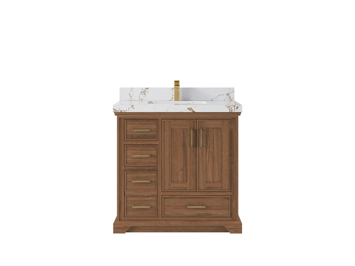 Charlotte Teak Wood 36 in. W x 22 in. D Center Sink Bathroom Vanity - photo 20