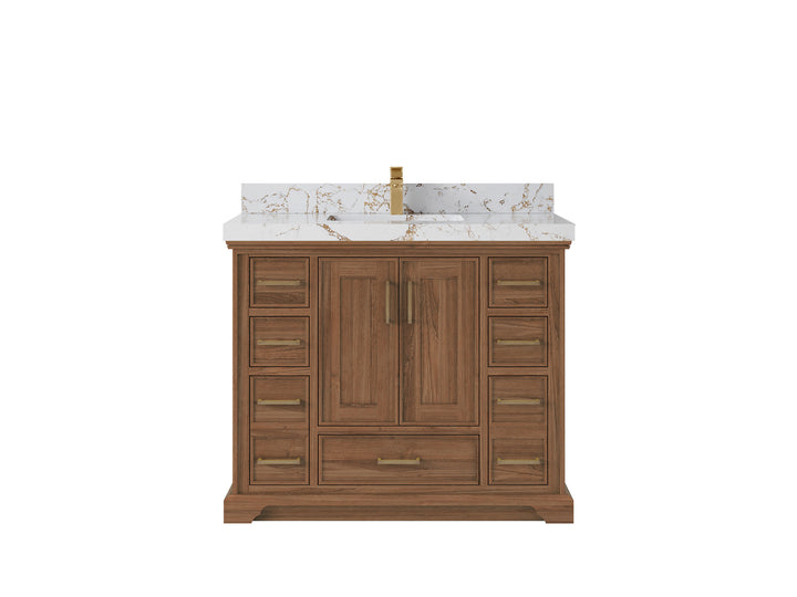 Charlotte 42 in. W x 22 in. D Single Sink Bathroom Teak Wood Vanity - photo 22
