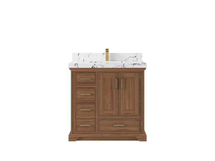 Charlotte Teak Wood 36 in. W x 22 in. D Center Sink Bathroom Vanity - photo 22