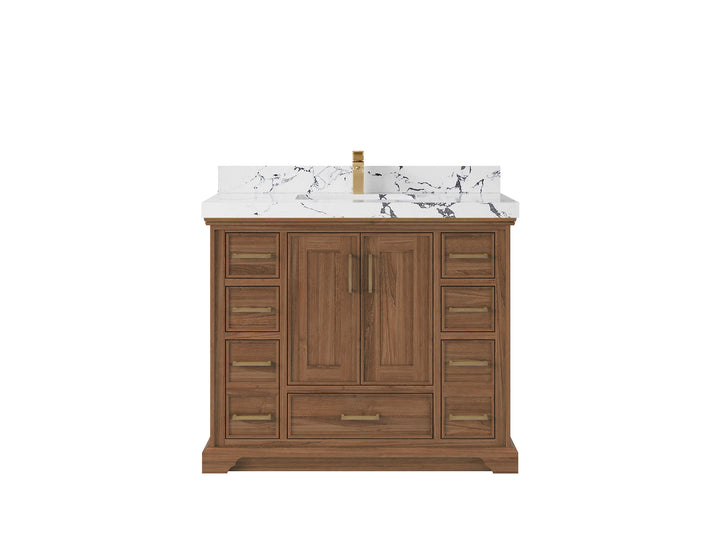 Charlotte 42 in. W x 22 in. D Single Sink Bathroom Teak Wood Vanity - photo 23