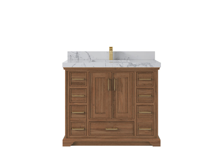 Charlotte 42 in. W x 22 in. D Single Sink Bathroom Teak Wood Vanity - photo 24