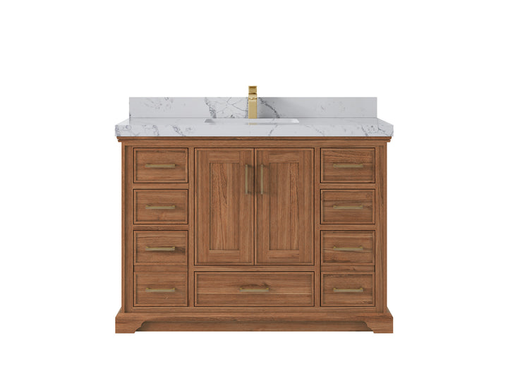 Charlotte 48 in. W x 22 in. D Single Sink Bathroom Teak Wood Vanity - photo 15
