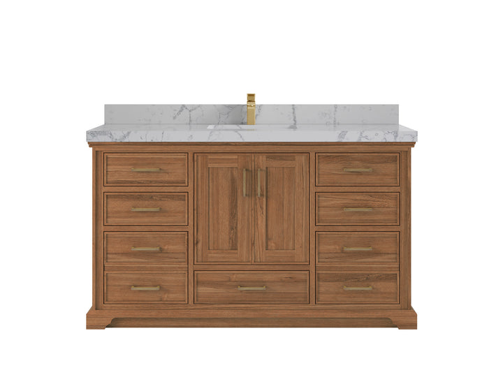 Charlotte 60 in. W x 22 in. D Single Sink Bathroom Teak Wood Vanity - photo 24