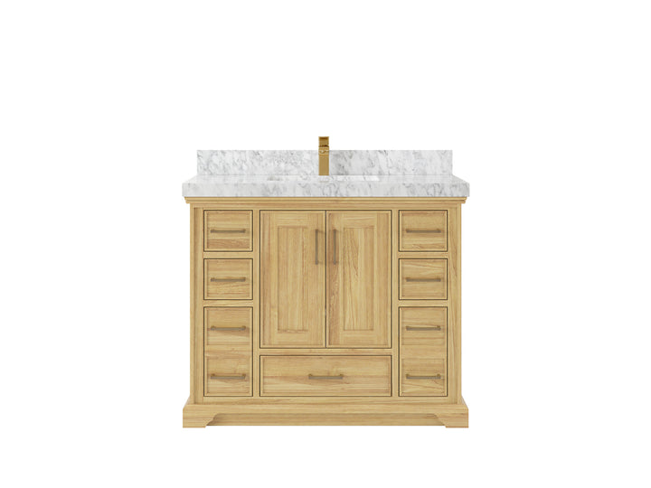 Charlotte 42 in. W x 22 in. D Single Sink Bathroom Teak Wood Vanity - photo 9