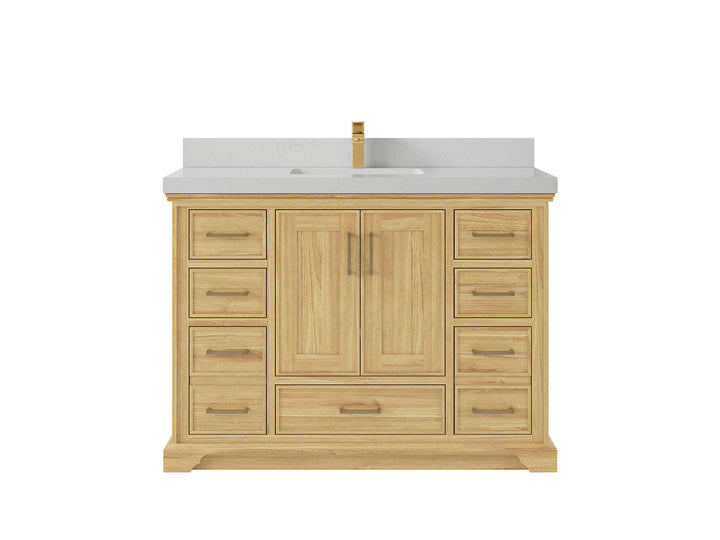 Charlotte 48 in. W x 22 in. D Single Sink Bathroom Teak Wood Vanity - photo 9