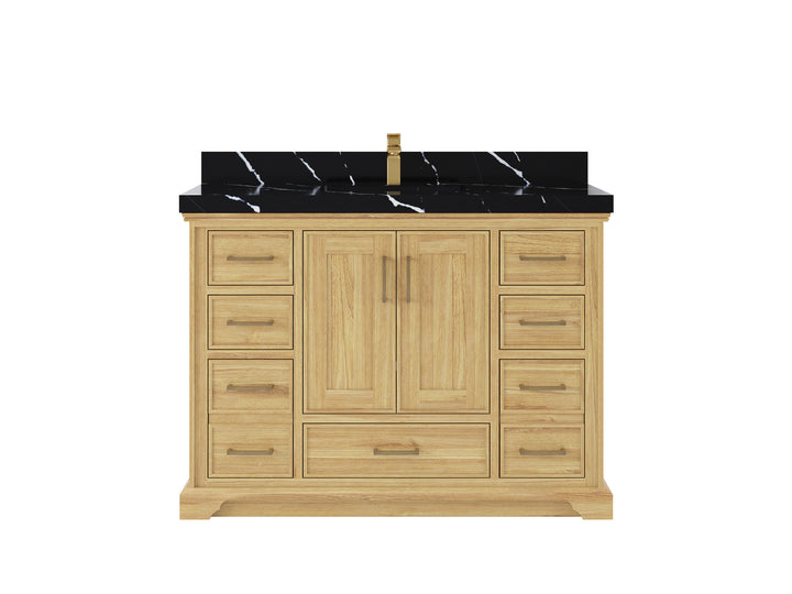 Charlotte 48 in. W x 22 in. D Single Sink Bathroom Teak Wood Vanity - photo 10