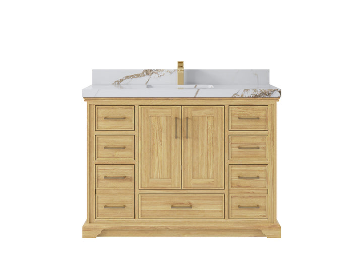 Charlotte 48 in. W x 22 in. D Single Sink Bathroom Teak Wood Vanity - photo 11