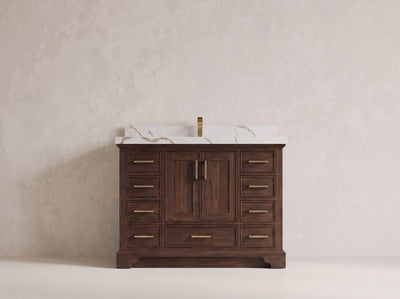Charlotte 48 in. W x 22 in. D Single Sink Bathroom Teak Wood Vanity