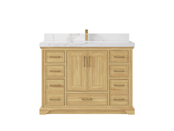 Charlotte 48 in. W x 22 in. D Single Sink Bathroom Teak Wood Vanity - photo 13