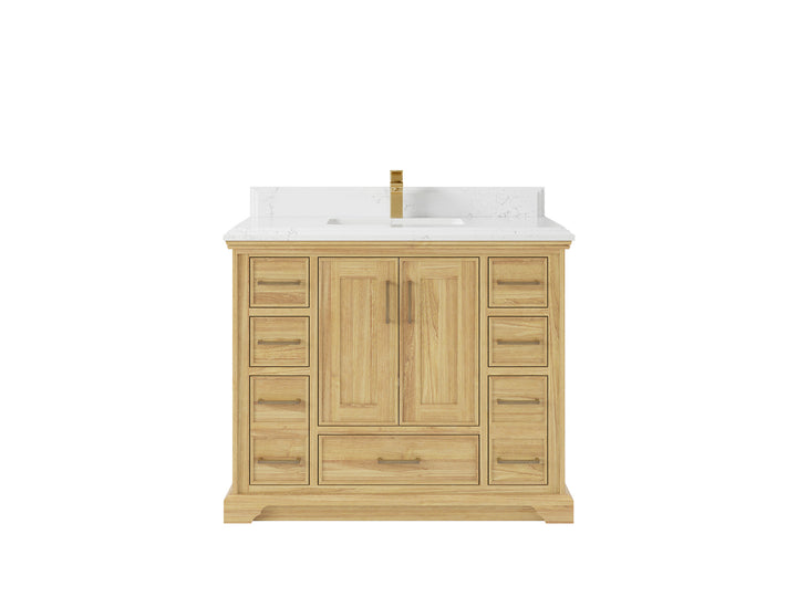 Charlotte 42 in. W x 22 in. D Single Sink Bathroom Teak Wood Vanity - photo 16
