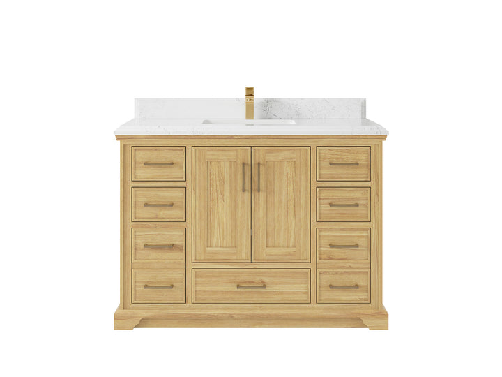 Charlotte 48 in. W x 22 in. D Single Sink Bathroom Teak Wood Vanity - photo 16