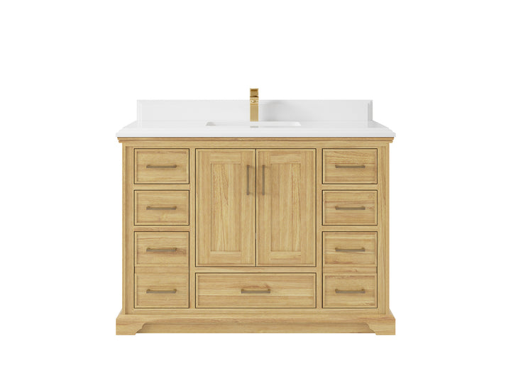 Charlotte 48 in. W x 22 in. D Single Sink Bathroom Teak Wood Vanity - photo 17