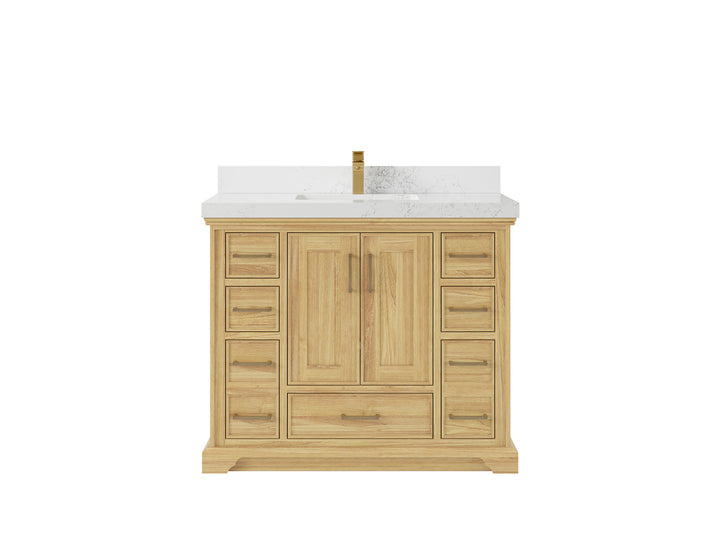 Charlotte 42 in. W x 22 in. D Single Sink Bathroom Teak Wood Vanity - photo 18