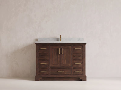 Charlotte 48 in. W x 22 in. D Single Sink Bathroom Teak Wood Vanity