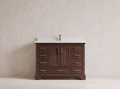 Charlotte 48 in. W x 22 in. D Single Sink Bathroom Teak Wood Vanity