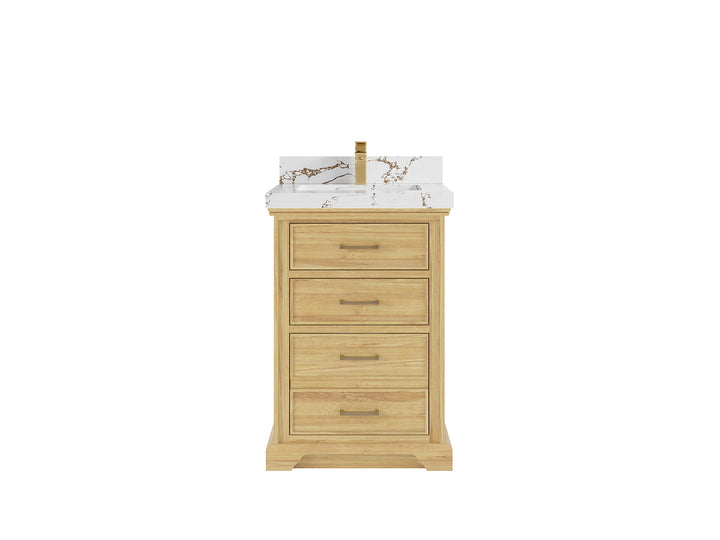 Charlotte 24 in. W x 22 in. D Single Sink Bathroom Teak Wood Vanity - photo 19
