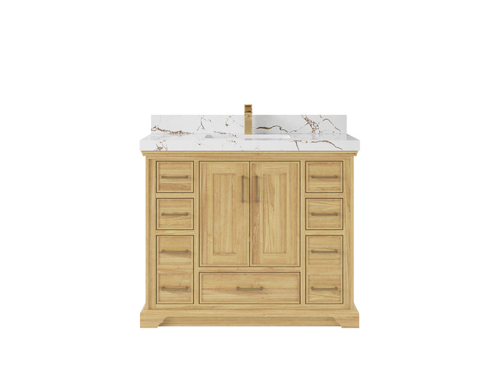 Charlotte 42 in. W x 22 in. D Single Sink Bathroom Teak Wood Vanity - photo 21