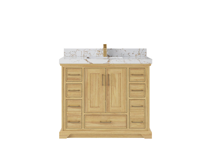 Charlotte 42 in. W x 22 in. D Single Sink Bathroom Teak Wood Vanity - photo 22