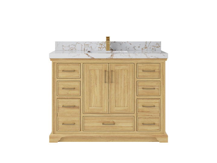 Charlotte 48 in. W x 22 in. D Single Sink Bathroom Teak Wood Vanity - photo 22