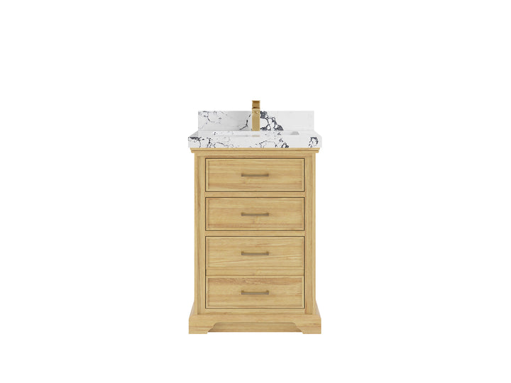 Charlotte 24 in. W x 22 in. D Single Sink Bathroom Teak Wood Vanity - photo 21